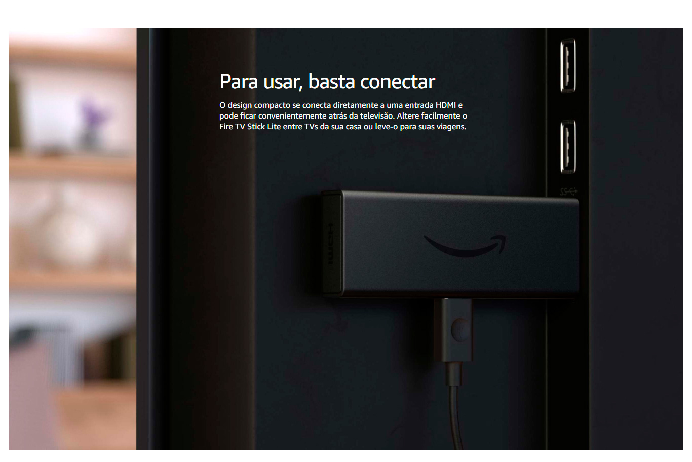 Fire TV Amazon Stick Lite com Controle Remoto Lite por Voz com Alexa - Modelo 2020